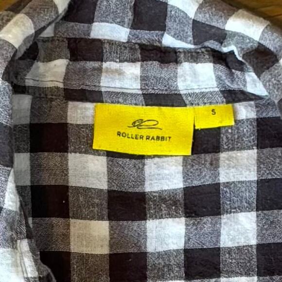 Roberta Roller Rabbit Selma Border Zoo Button Down Shirt Check Mens Size Small - Picture 2 of 7
